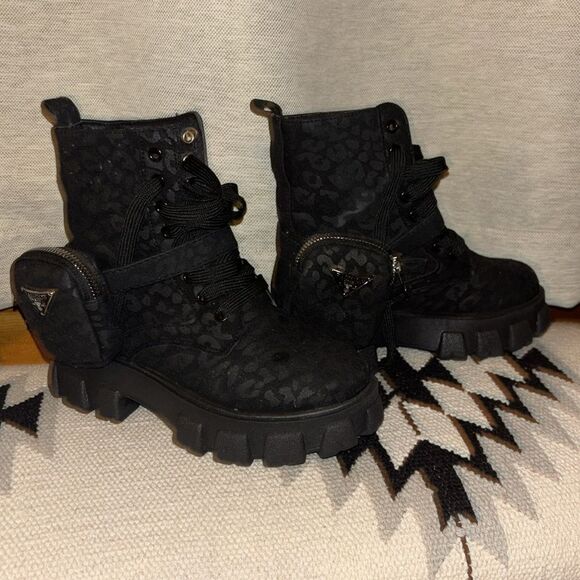 Designer inspired like new no tags Moto boots with little side boot bag attached - Picture 2 of 16
